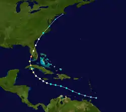 la trajectoire de l'ouragan Charley