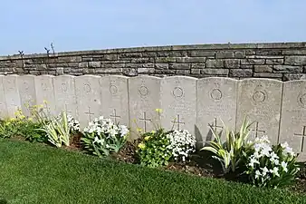 Soldats du Royal Fusilliers tombés le 23 avril 1917 lors de la prise du village.