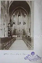 Chœur de l’église en 1887, photo de l’abbé Wlaser.