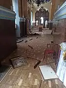 Touchée le 2 mars 2022 par un bombardement russe.