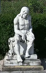 Homme assis, cimetière de Saint-Ferjeux.