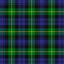 Clan Gordon : Sur une base Black Watch, la bande verte est chargée d'un filet jaune.