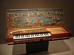 Clavicorde dit de Lépante, anon. XVIe&nbsp;siècle - Musée de la Musique, Paris.