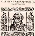 Gravure de Clément V, XVIe&nbsp;siècle.
