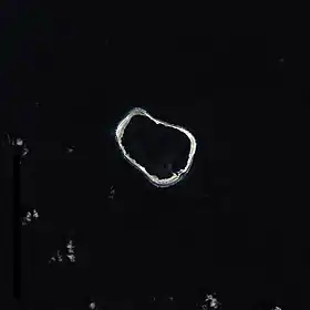 Image satellite de l'île Clipperton par SPOT.