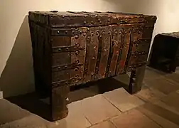 Coffre à pentures de fer forgé, Strasbourg, IXVe&nbsp;siècle.