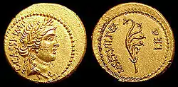 Cassius, 42 av. J.-C. (Crédit : Classical Numismatic Group, Inc. )