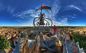 Vue panoramique 360° du sommet du clocher.