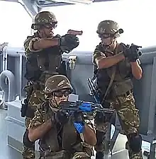 Des commandos marine du RASM durant un entraînement.