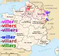 Terminaison en -viller, -willer, -villers et -villiers.