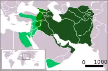 Carte de l'Empire sassanide vers 620