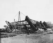 18 juillet 1887 : commencement du montage métallique de la pile no 4.