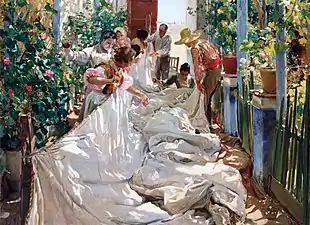 Cousant la voile (1896), Madrid, musée Sorolla.