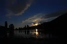 Coucher de soleil au lac de Belcaire.