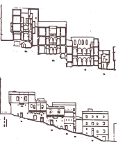 Schéma d'une rue en dénivelé.