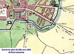 Voies d’eau à Lille vers 1304