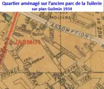 Nouveau quartier sur plan de 1934.