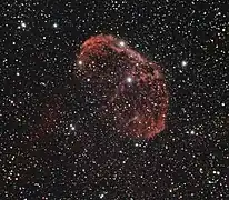 NGC 6888 en lumière visible par un astronome amateur.