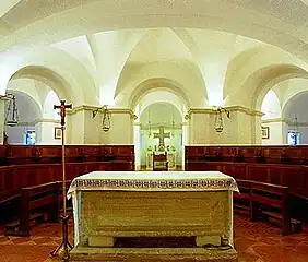 Le sarcophage romain en pierre du IXe&nbsp;siècle.