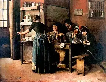 Cristóbal Rojas (Venezuela) La taberna (« La taverne », 1887, Galería de Arte Nacional (es)).