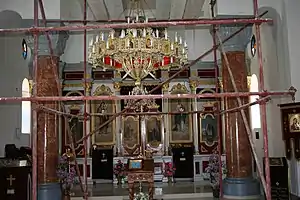 L'iconostase de l'église de l'Ascension de Dublje.