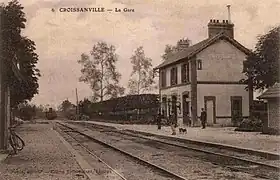 Carte postale ancienne de la gare.