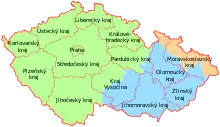 Régions historiques : Bohême, Moravie, Silésie