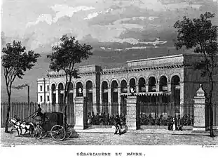 Débarcadère du Havre (1847), gravure d'après Couveley.