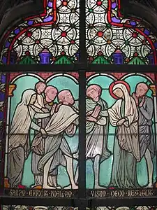 Sainte Geneviève rend la vue à deux aveugles.