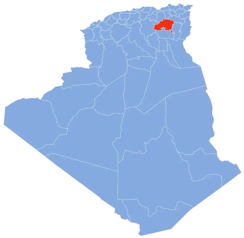 Carte d'Algérie (Wilaya d'Batna)