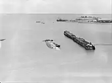 vue d'un bateau coulé en baie de Darwin