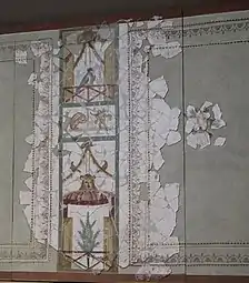 Décor mural de la pièce D de la Maison à Portiques du Clos de la Lombarde