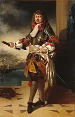 Portrait en pied du comte de Tourville avec son bâton de maréchal de France, par Eugène Delacroix