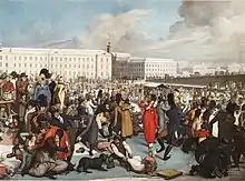 La patinoire de la Porte des Hongrois de Vienne, gouache, 51,6&nbsp;×&nbsp;70&nbsp;cm, 1805.