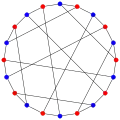 Une 2-coloration du graphe de Desargues  
  
    
      
        G
        (
        10
        ,
        3
        )
      
    
    {\displaystyle G(10,3)}