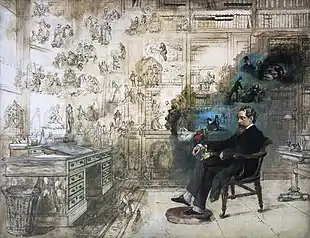 « Le Rêve de Dickens », par Robert W. Buss (1804-1875) (inachevé).