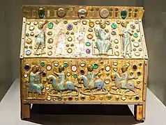 Châsse des rois mages par le maître des grosses étoiles (vers 1225, Musée national du Danemark).