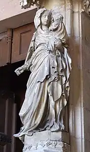 La Vierge du trumeau regardant le Christ.