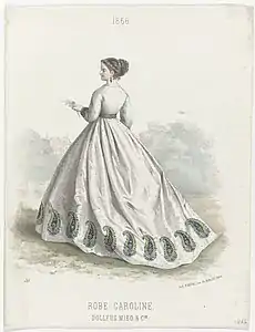 Robe imprimée de ce motif à Paris en 1866.