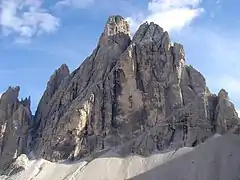 Cima Dodici ou Croda dei Toni depuis le val Fiscalina.