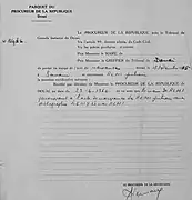 Décision de rectification de l'acte de naissance.