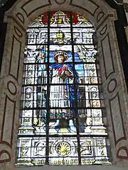 Vitrail de Saint Louis, signé Haussaire, Reims 1877