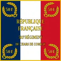 Dessin de l'avers du drapeau du 501e&nbsp;RCC.