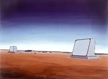 Croquis en couleur de radars futuristes.