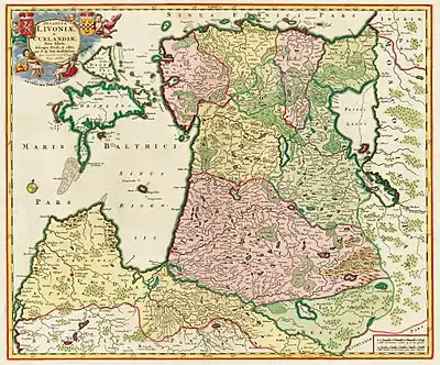 Vue de l'île sur une carte de 1705