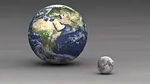 Image de la Terre faisant plusieurs fois la taille de la Lune.
