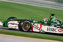 Photo de la Jaguar R3 d'Eddie Irvine à Indianapolis