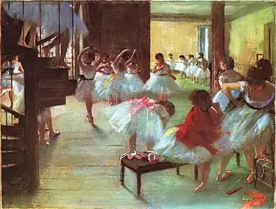 L’École de danse (1879-1880), huile sur toile, 42&nbsp;×&nbsp;49&nbsp;cm, Washington, Corcoran Gallery of Art.