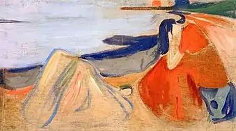 Edvard Munch: Mélancolie (Reinhardt-Fries), 1906-1907 (90&nbsp;×&nbsp;160&nbsp;cm), Neue Nationalgalerie, Berlin.