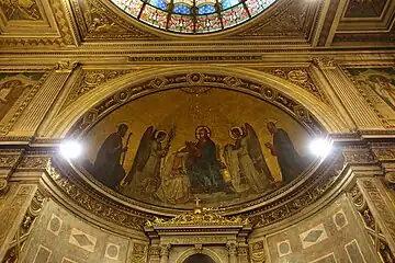 Le Christ couronnant la Vierge entouré de saint Philippe et de saint Jacques, par Claudius Jacquand.